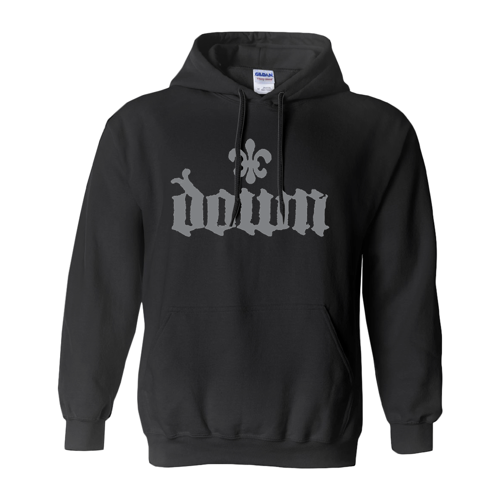 DOWN Grey Fleur De Lis Logo Hoodie – Down